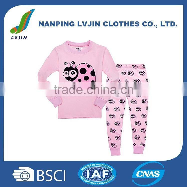 Girls Pajamas, Ladybug Kids Sleepwears Cotton 2-7 Years Little Girls pjs Sets