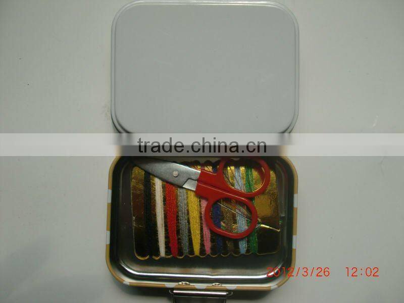 Pink Polka Dot Sewing Kit Tin