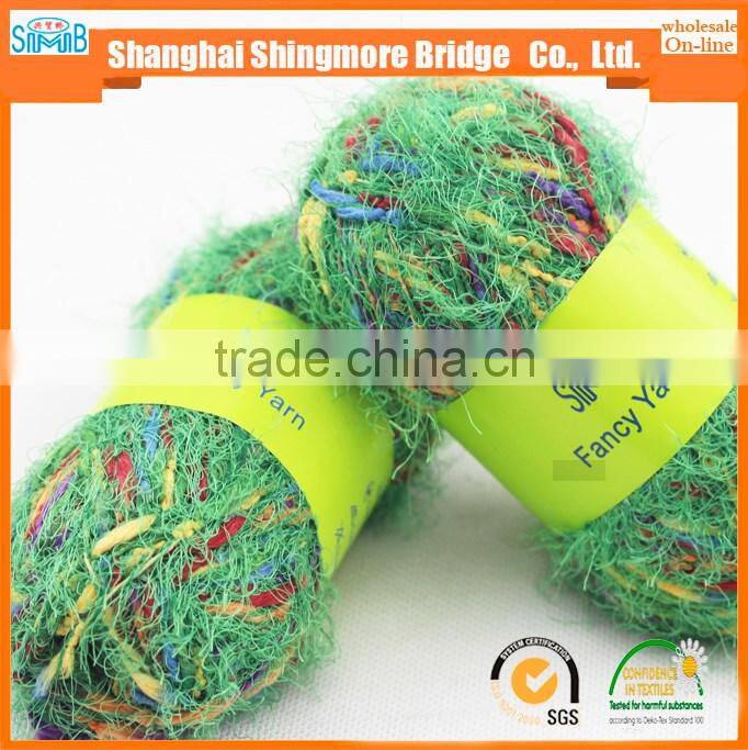China fancy knitting yarn factory direct wholesale oeko tex 100 polyester lantern feather yarn for carpet with free samples