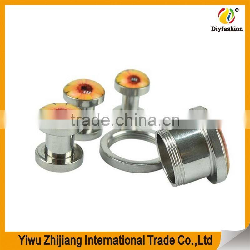 Stainless Steel Screw Ear Plugs Flesh Tunnels Stretcher Expander