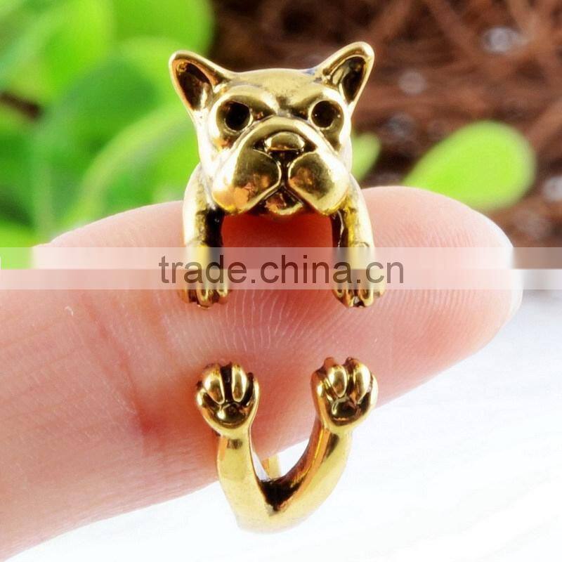 Dog Animal Wrap Rings for Men & Women and Girls Boys Adjustable Rings Fine Jewelry Resizable