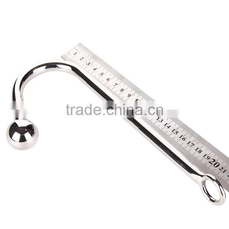 Stainless Steel Anal Hook with Ball Metal Butt Plug Dilator Gay Sex Toys 30*250 mm