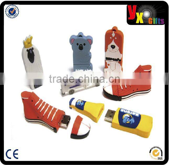 China supplier high quality custom usb flash drive , 4GB PVC bag shape USB drive
