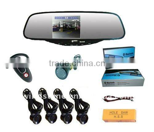 Auto Bluetooth DVR Rearview Mirror with Camera Parking Sensor