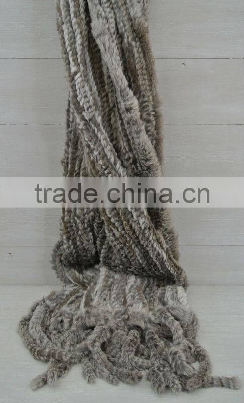 YR887 Hot Sale Knitted Rabbit Fur Blanket with Cushion Covers/Sofa Blankets