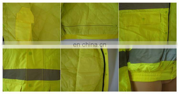 Security protection roadway safety waterproof oxford fabric yellow good quality on sale EU market high visibility jacket