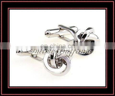 elegant design metal silver knot cufflinks