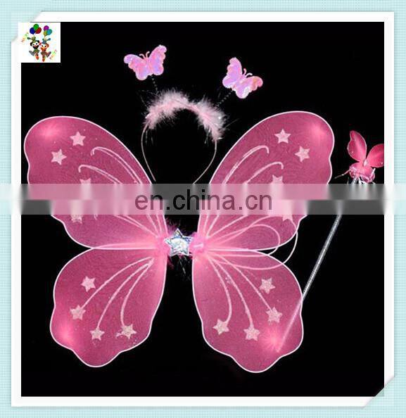 Princess Party Kids Fairy Butterfly Wings with Wand Headband HPC-0884