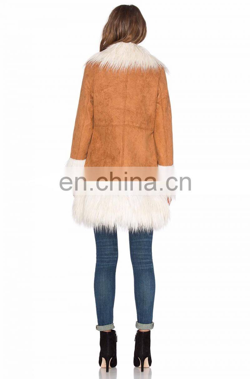 Lady's most fashion lady suede fur coat