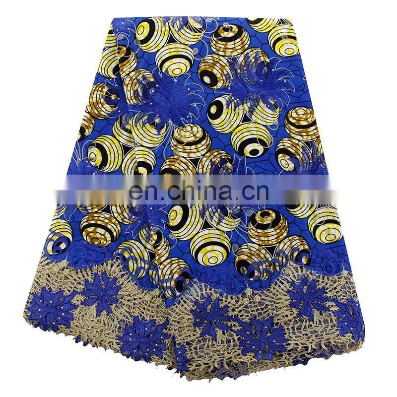 new product fashion design african guipure lace wax prints fabric