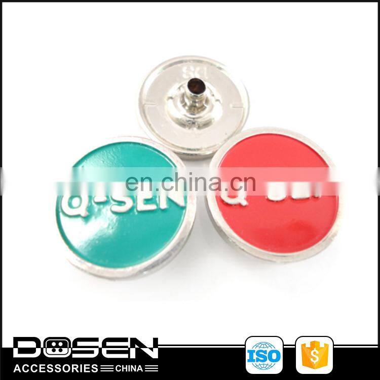 Colored Silver Metal Snap Buttons Round Snap Fastener Press On Buttons For Blazers Jacket Clothing Jeans Collection