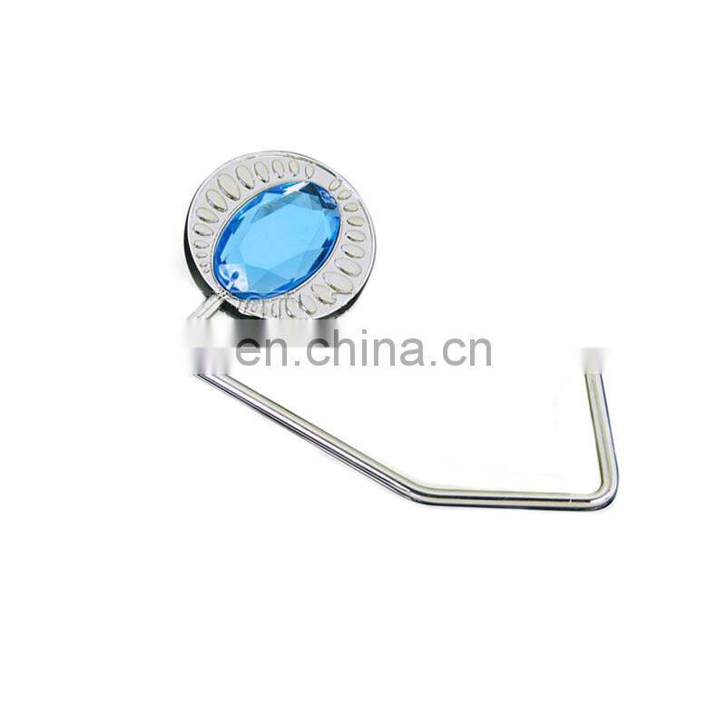 Custom round metal straight hook bag hanger for lady