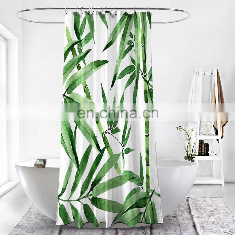 OEM custom printed 100% polyester waterproof custom designer shower curtain