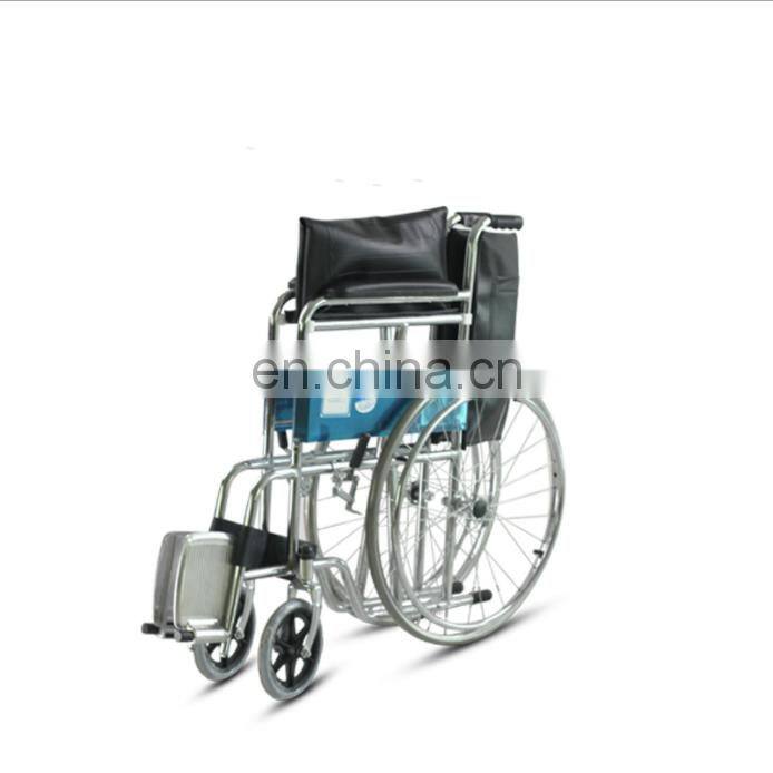 Custom disabled elderly manual push wheelchair folding convenient electroplating manual transport wheelchair