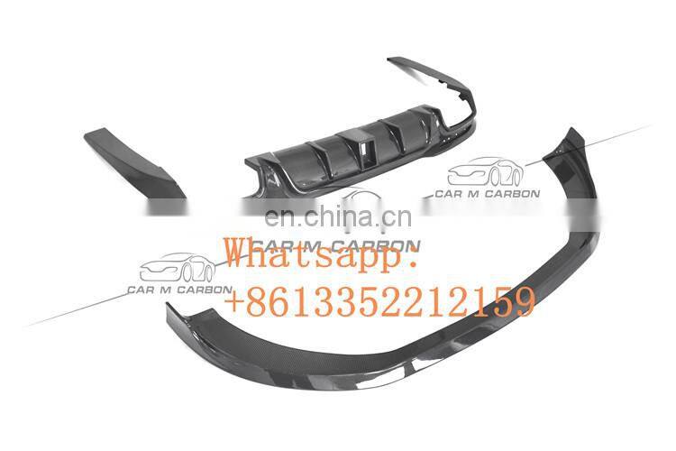 S-CLASS 2018year ~ W222 S63/S65 B style carbon fiber rear diffuser with exhaust tips and front lip fit for new S63/S65