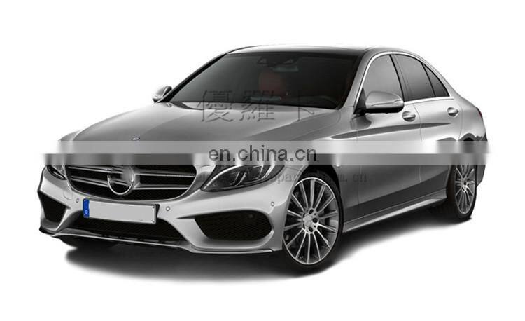 C class w205 C63 BODY kit with front bumper front grille fenders ducts muffler tips and rear bumper rear wing PP material