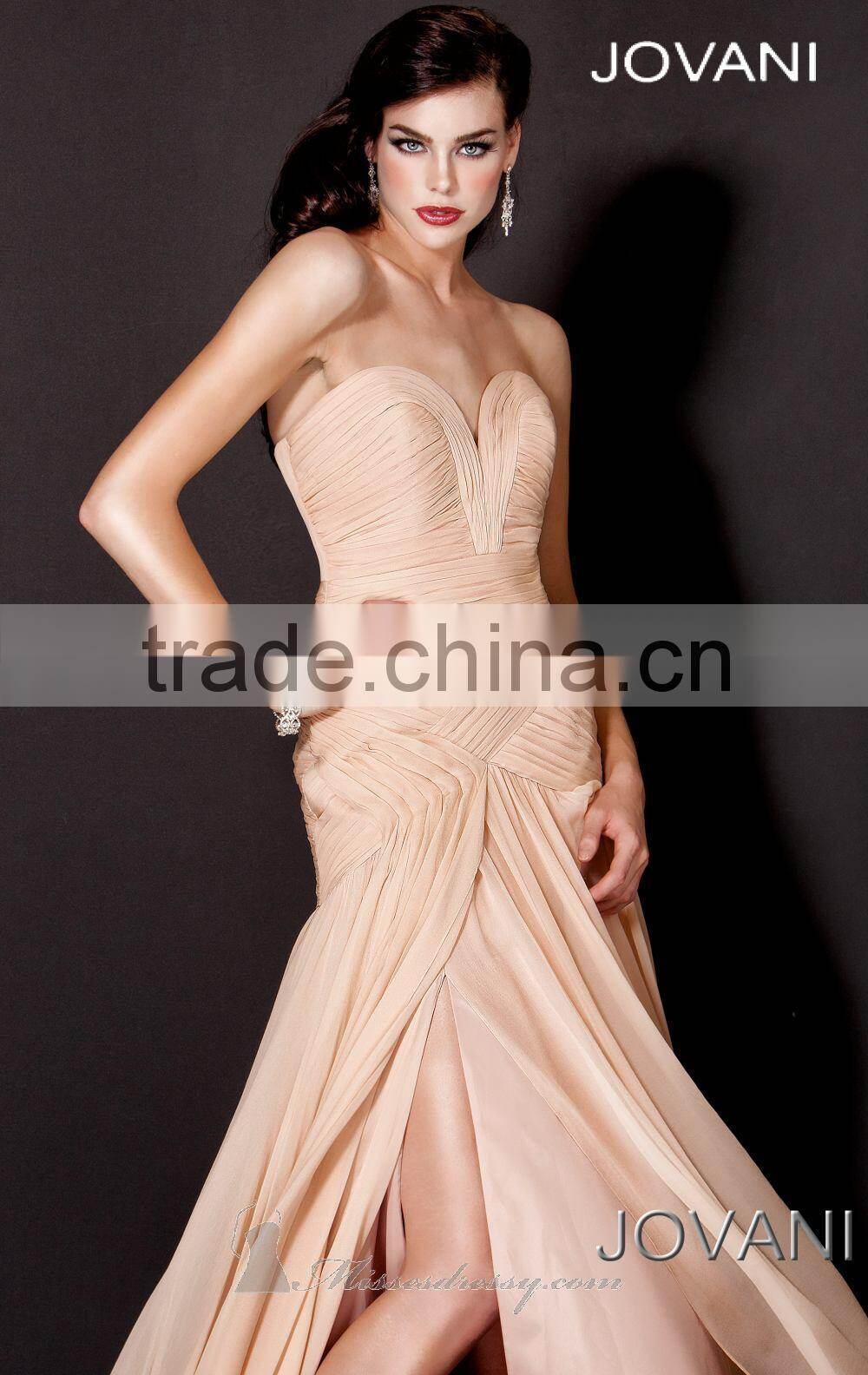 Charming Sweetheart Neckline Side Slit Elegant Chifffon Evening Dresses Long