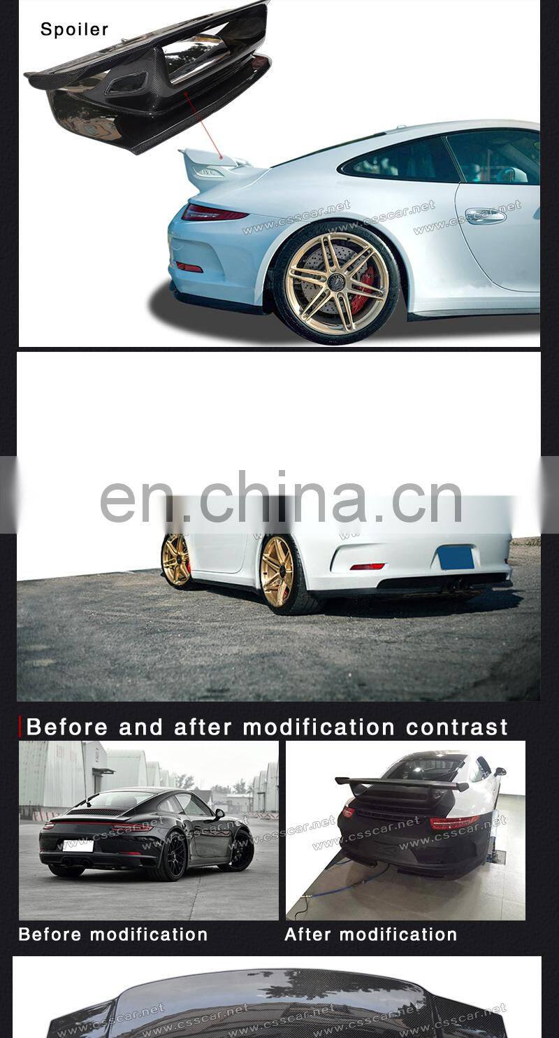 Full Real Carbon Fiber Car Rear Trunk Spoiler Wing Rear Spoiler Suitable For Porsche 911-991 GT Wing Spoilers Car Body Parts
