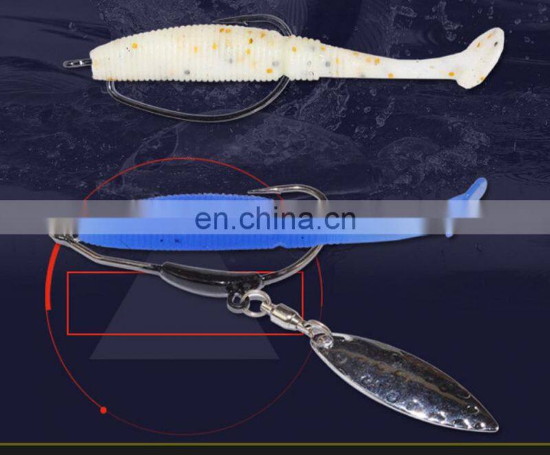 7.5cm 3g 6 pcs Per Bag Luminous T-Tail Grub Worm Fish Bait Fishing Soft Lure