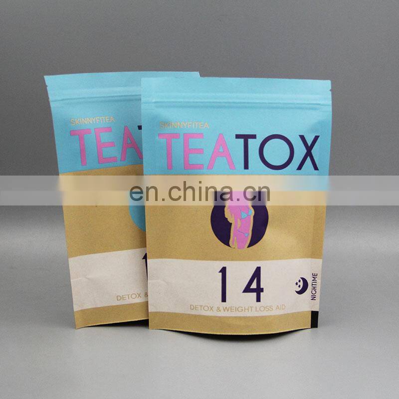 Customized printing Standing Up Pouches Food Packaging Zipper Bags With Window brown paper bag kraft