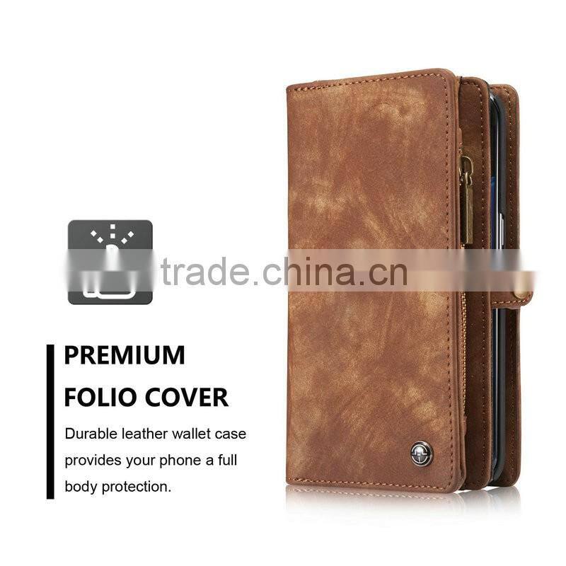 For samsung galaxy s7 edge case, leather case for samsung s7 edge with detacable back cover