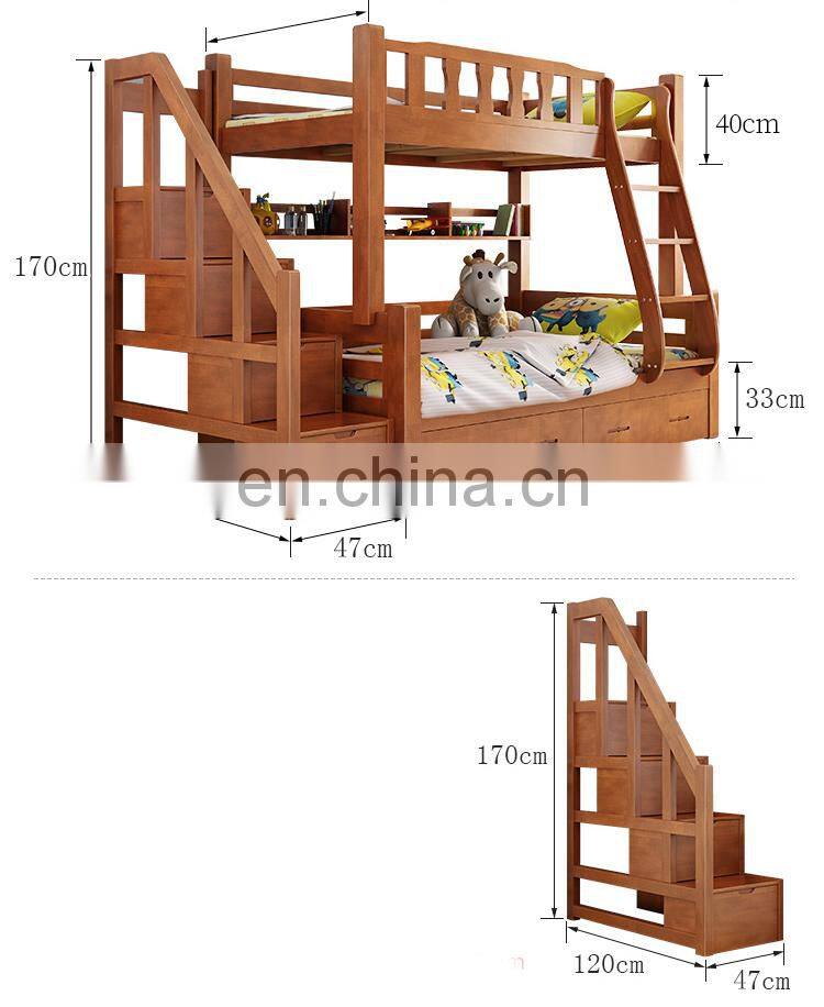 Adult twin over full wooden bunk bed for 3 people children bunk double bed modern for sale bedroom sets
