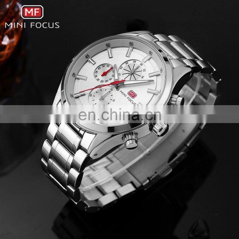 Mini Focus MF0081G Japan Movt Quartz Watch Bezel Stainless Steel Watch 2018 Men Brand Quartz Watch