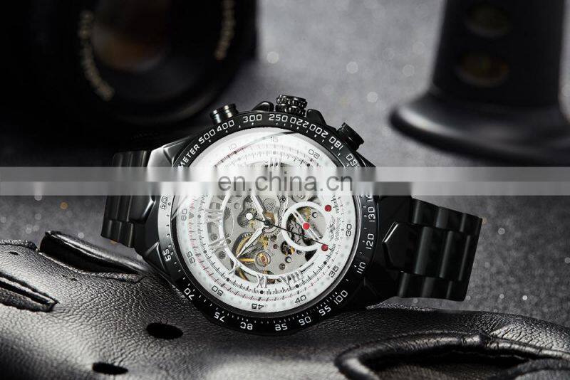 WINNER 432 Gold Fashion Gentlemen Mechanical Automatic Luxury Watch Stainless Steel Waterproof Wristwatches Wholesale Watches