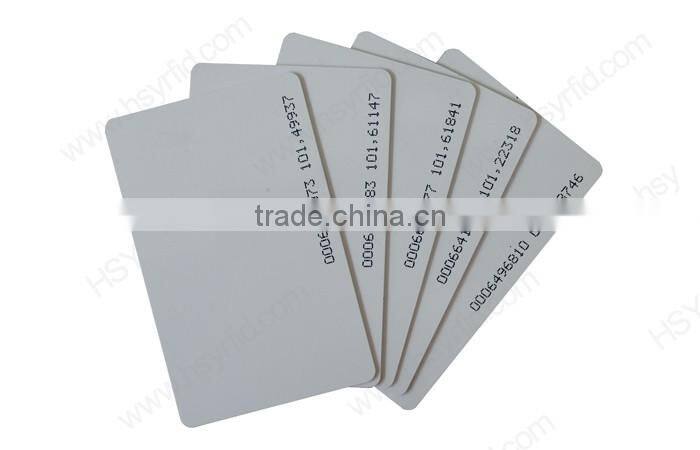 Factory alibaba smart security management RFID customized thickness blank plastic card for RFID system