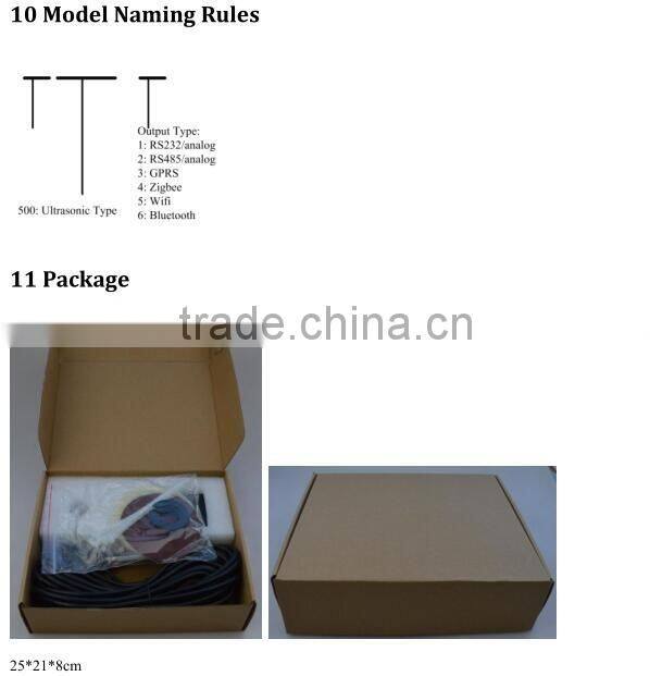 F500 ultrasonic sensor receiver transmitter water level meter liquid level measurement sensors with no drilling hole