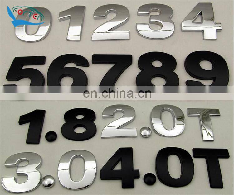 Customized Plastic ABS Chrome 3D Car Letter Emblem Rear Sticker