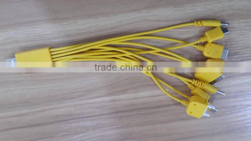 Customized 10 in 1 USB multifunction mobile charger cable
