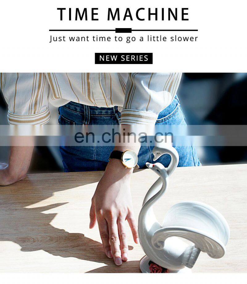 SHENGKE No Logo Minimalisim Watches K0086L Unisex Simple Design Wristwatch Watch for Women and Man