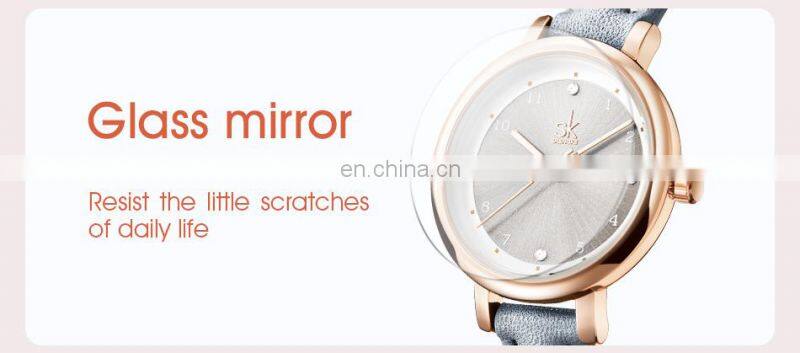 Shengke Classic Sunray Dial Girls Watches K9028 Champagne Simple Style Students Handwatch Small Dial Watches