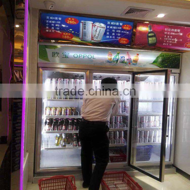 OP-A404 Large Capacity Glass Doors Supermarket Fridge