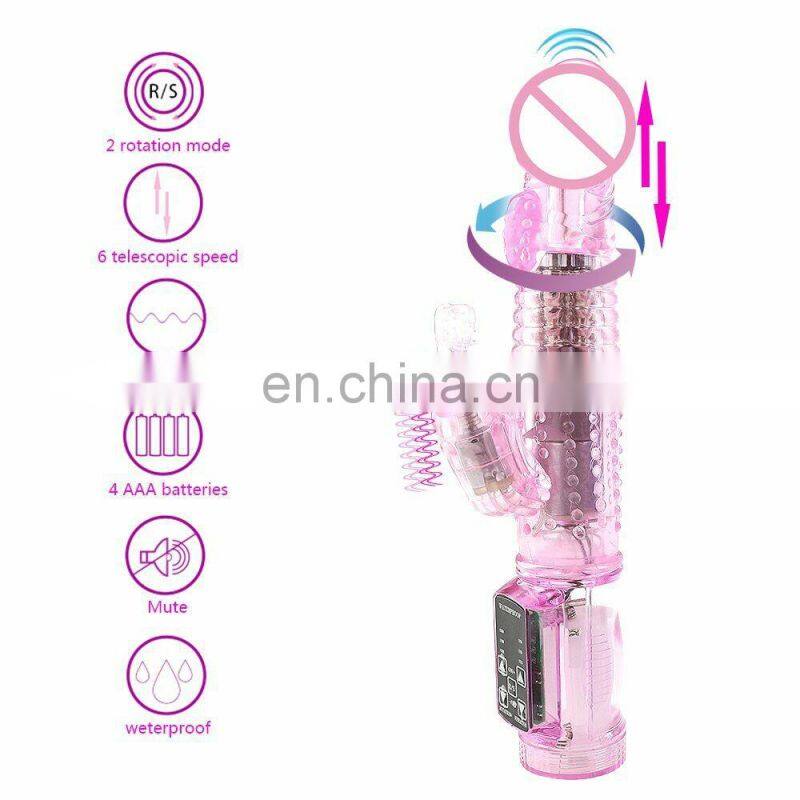 2019 cheap factory price soft transparent silicone female vibrator, turning vibrator,waterproof vibrator