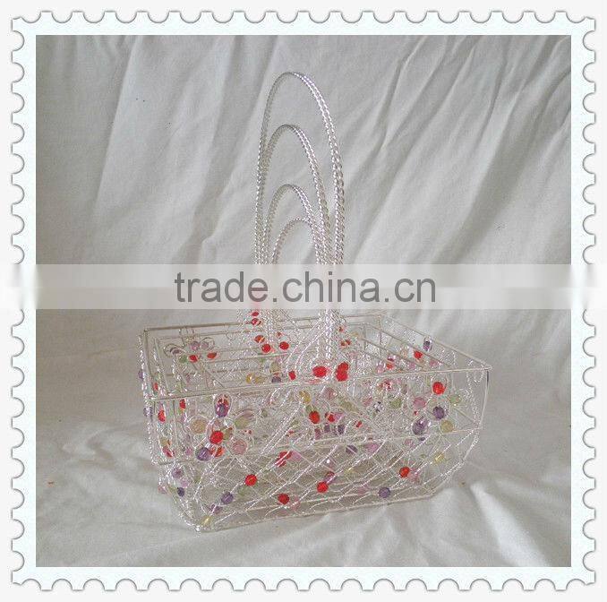 promotional handmade square wholesale wire baskets gift baskets