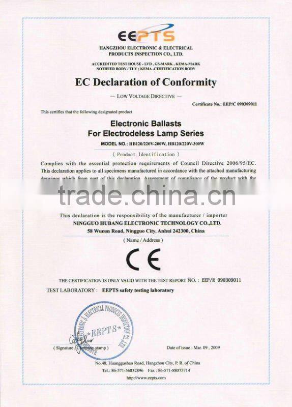 eco friendly super long life lamp 150W 100-300V electrodeless induction lamp