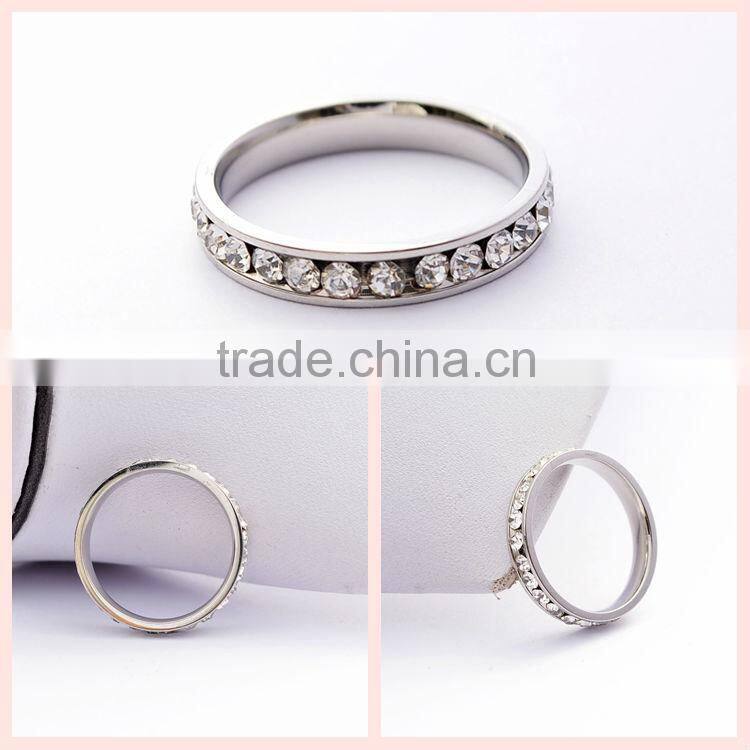 Best selling valentine gifts beautiful silver pave diamond thin rings