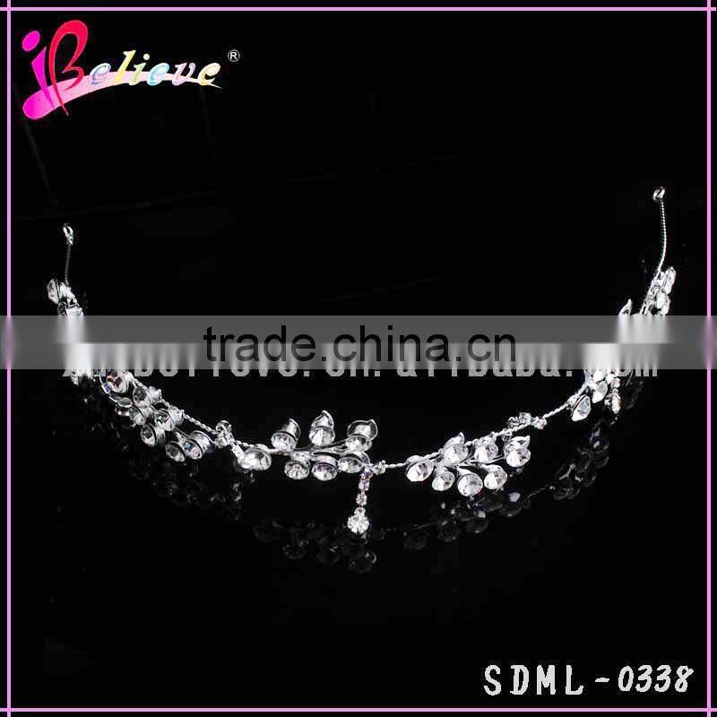 Metal silver headband,bling bling crystal rhinestone hairband wholesale women hairband