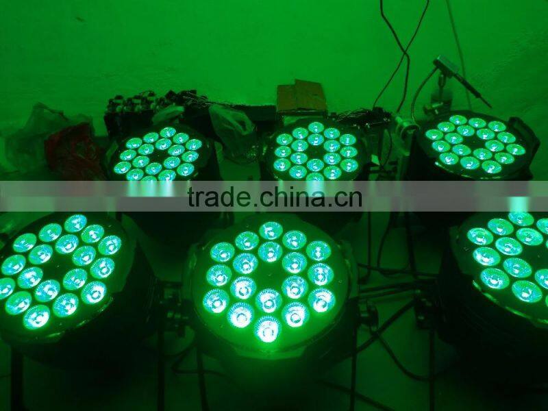 18pcs 15Watt Led Par Light RGBWA 5in1 Full color mixing stage led wall wash par light 5/9CH Disco led Par56/64 can lighting good