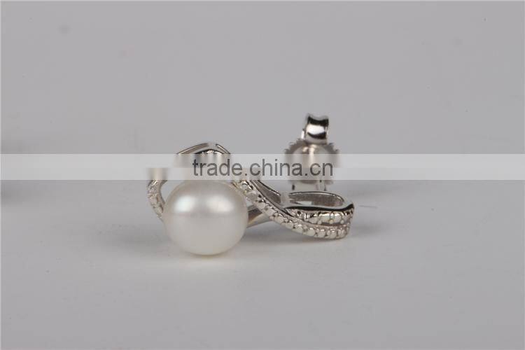 charm pearl 925 sterling silver zircon earring