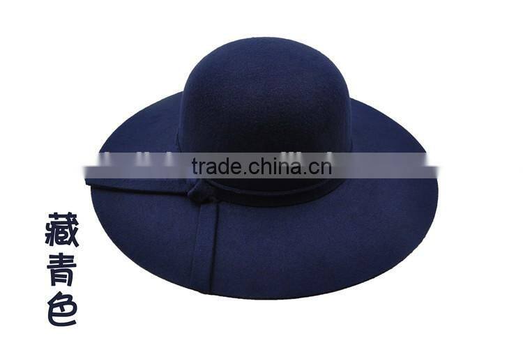 Wholesale Fashion Ladies Women Wide Brim Floppy Wool Felt Hat