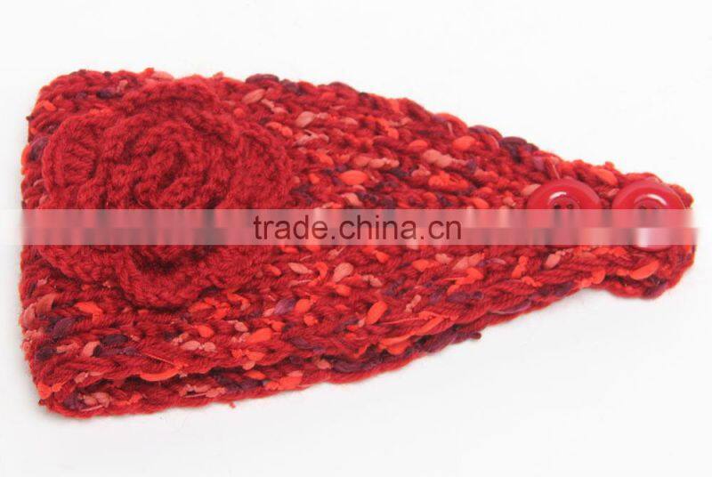 2015 New Patterns Fashion Women Ladies Flower Knitted Head Band