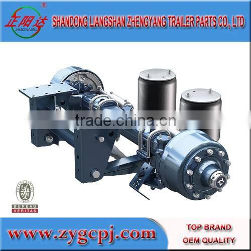 semi-trailer bogie suspension with axle