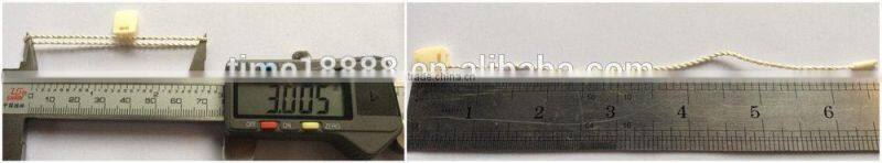 quality string seal tag, hang tag string, garment plastic seal tag/ Fluorescent orange string seal grape string lights