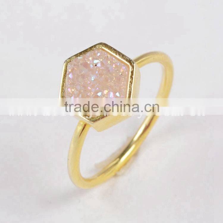 Druzy ring 925 sliver ring titanium druzy ring
