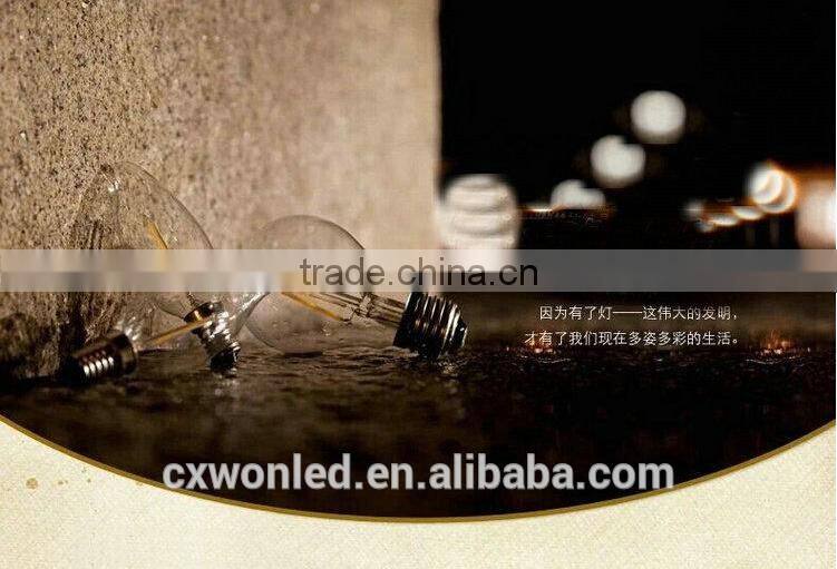 High brightness 50000hrs lifetime led filament bulb light ce rohs ul e27 e14 b22 6w led filament bulb for indoor decoration