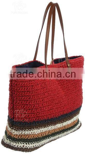 Paper Straw Beach Bags Striped Bags