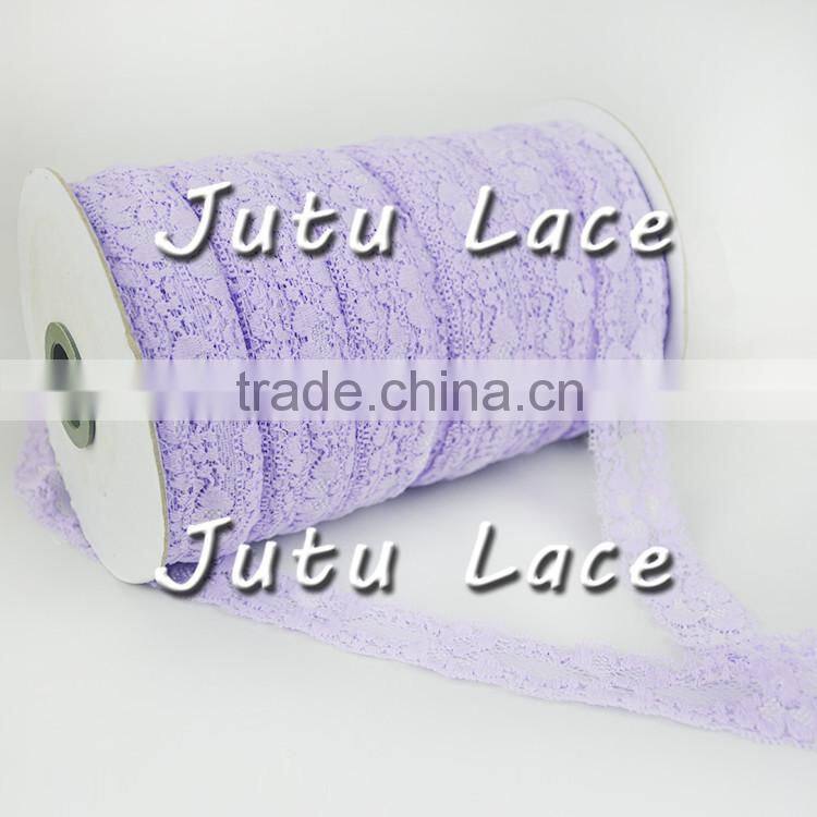 Elastic Lace - Lace Ribbon- Elastic by the yard - Shiny Elastic - Stretch Lace - Stretchy White Lace